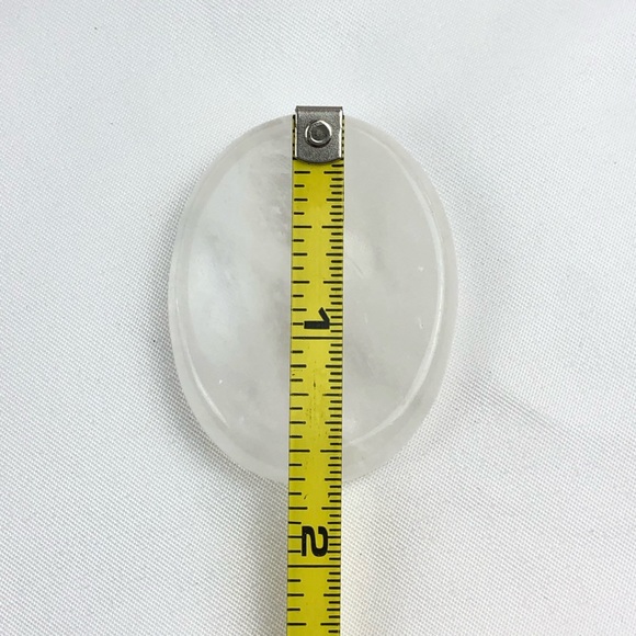 Clear Quartz worry stone palm stone thumb stone oval healing crystal rock - Picture 8 of 10
